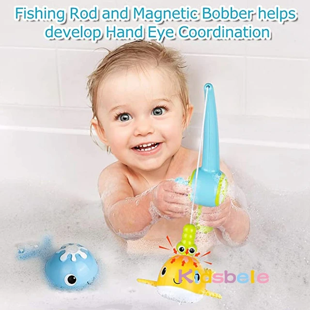 Bath Toys Fishing Games Magnetic Pool Fun Time Bathtub Toys For Toddlers  Kids Whales Water Table Tub Gifts