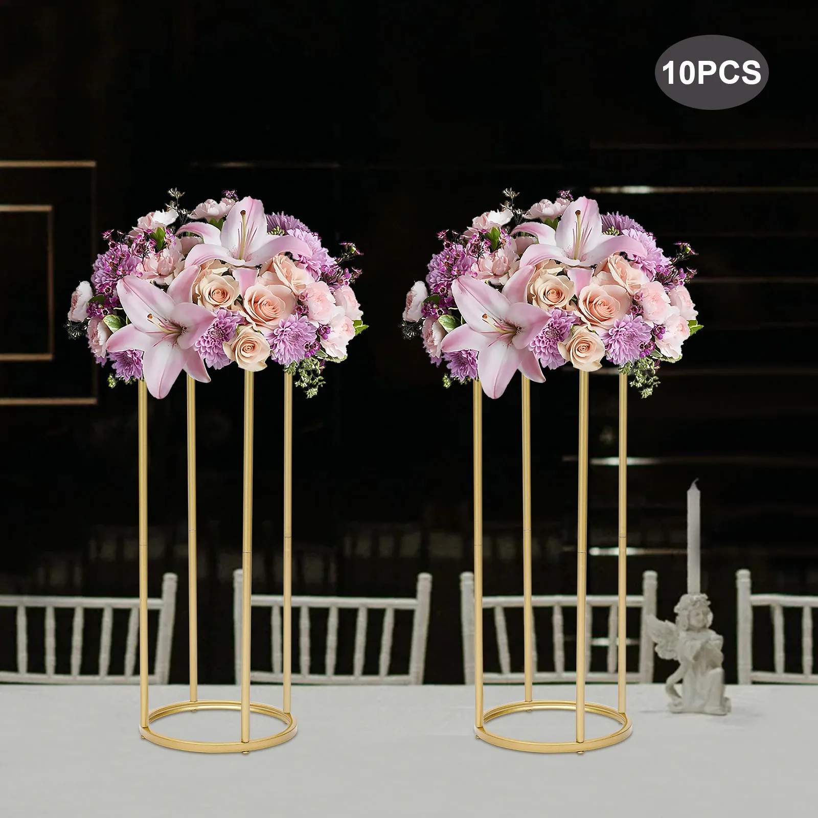 10 Pcs Wedding Decoration Wedding Column Centerpieces Flower Stand Flower Vases Display Rack