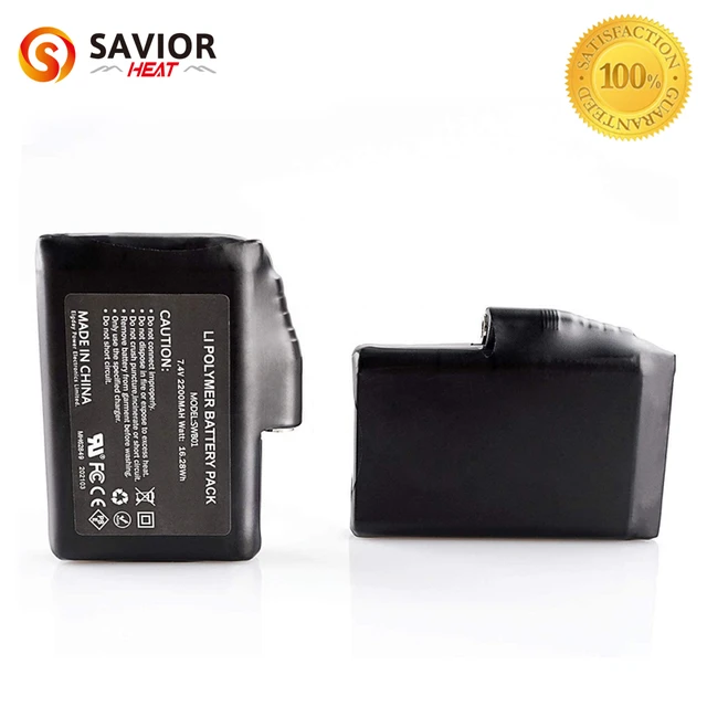 Savior Heat – Batterie 7.4v 2200mah 3000mah Pour Gants Chauffants