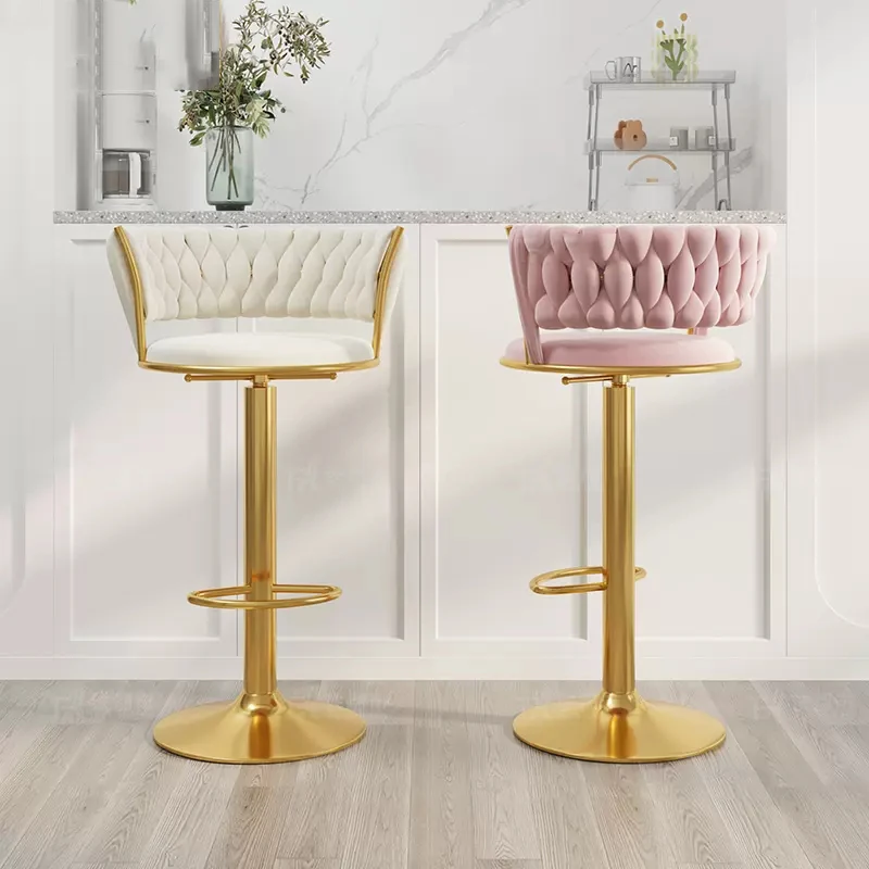Bar Chair Lift Rotary Household Bar Net Red Light Luxury Pre-modern Simple Armrest Cashier Beauty Stool