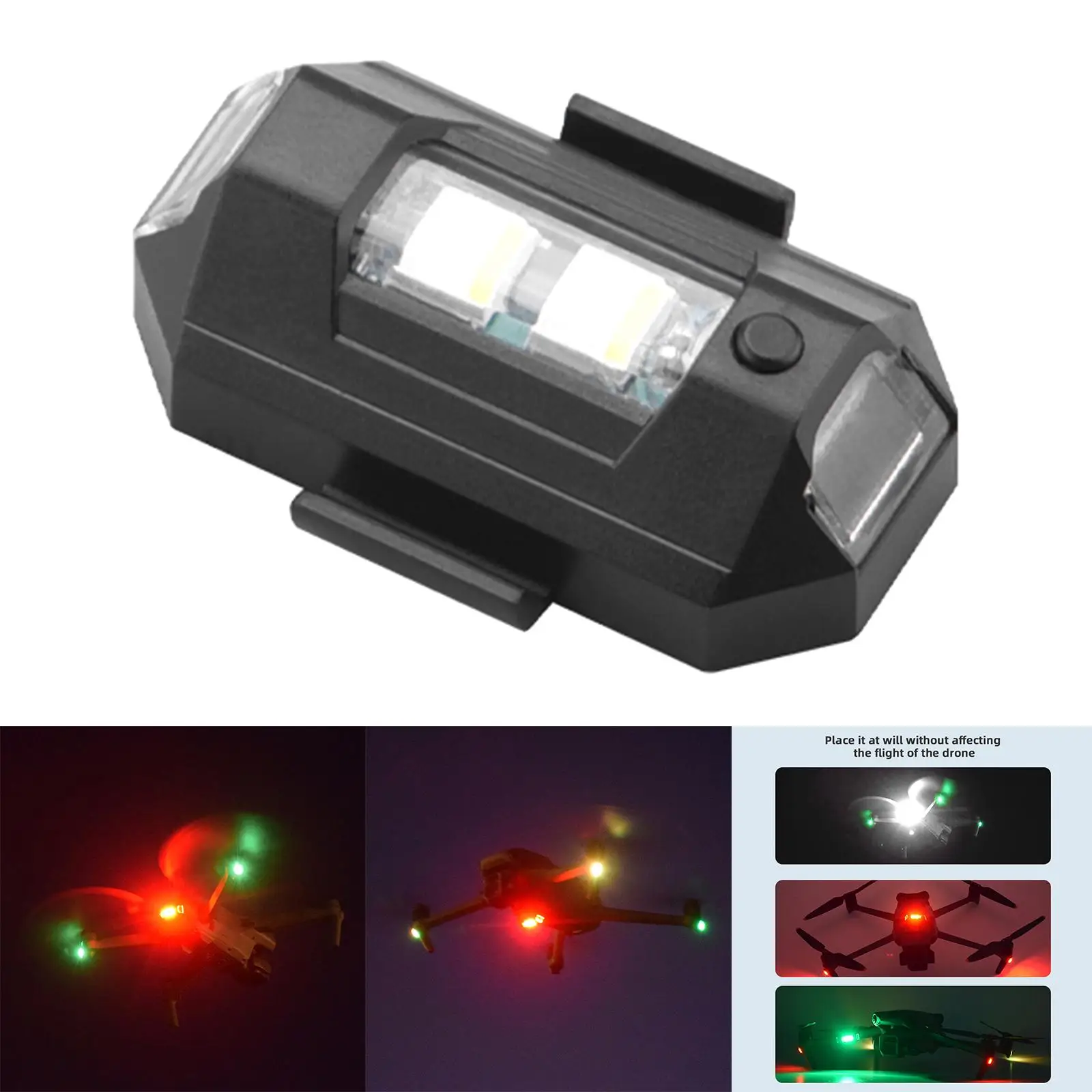 Kit éclairage stroboscopique drone - 4 couleurs, 22 modes, batterie 90mAh