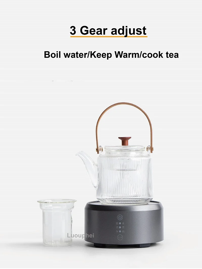 Description Picture 3 of item1200W Electric Ceramic Stove Coffee Brewing Base Heater 3 Gear Adjust Home Tea Maker Mini Portable Water Boiler Auto Keep Warm