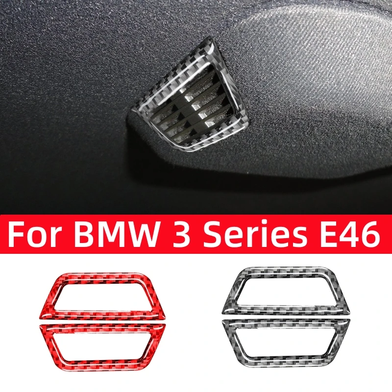 For BMW 3 Series E46 323i 328i 330i 325i 1999-2004 Accessories Carbon Fiber Interior Car Rear Roof Vents Trim Cover Stickers