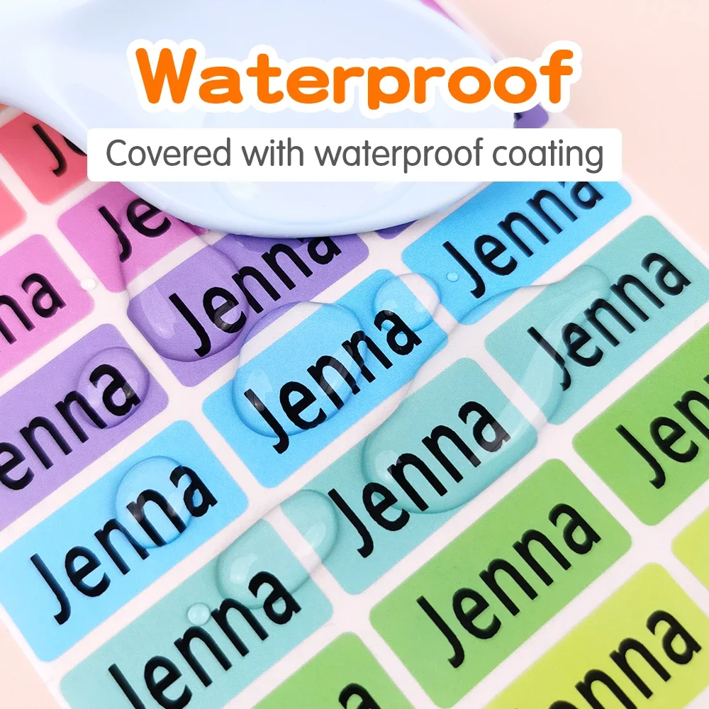 Customized Waterproof Name Labels for Kids' Accessories and School Supplies