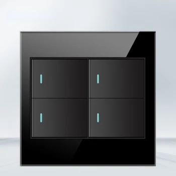 Melery เต้าเสียบมาตรฐาน4x4หน้าจอโทรศัพท์ทนไฟ, เต้าเสียบคู่ USB Type C สวิทช์ช่องไฟไฟติดผนัง20A 10A สำนักงานสีดำ 8