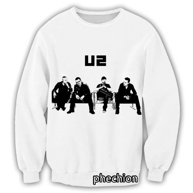 

phechion New Fashion Men/Women U2 Band 3D Printed Casual Sweatshirt Streetwear Men Loose Sporting Sweatshirt G26