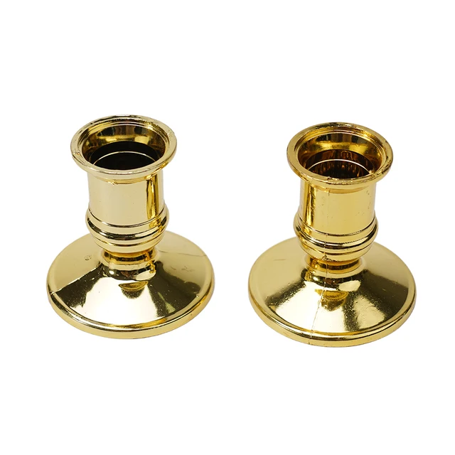 Candle Candle Holders Silver Plated 2pcs Candle Base Candlestick Plastic Portable Practical Replacement Standard 3
