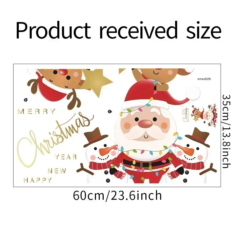 Santa Claus Reindeer Snowman Wall Stickers Christmas Home Decor Self-adhesive Wall Stickers Santa Claus Window Decor Stickers