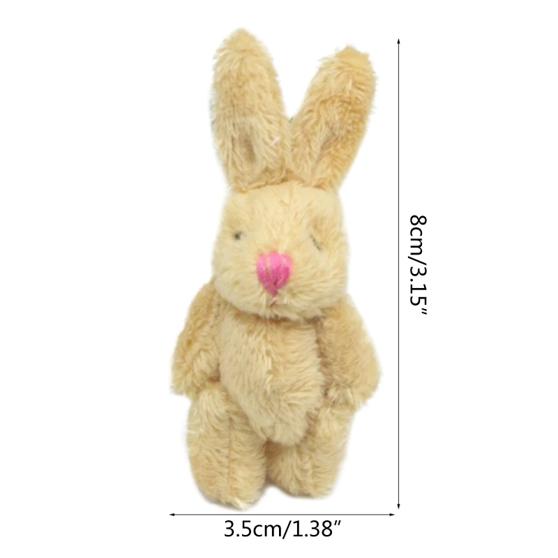 6cm Mini Joint Stuffed Doll Gift Dollhouse Decoration Birthday Cake Decors Plush Rabbit Key Chain Party