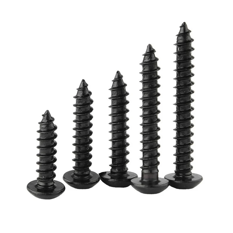 Hex Socket Screw Hex Hexagon Socket M3 M4 M5 M6 Screw Carbon Steel Black Button Round Head Self Tapping Screws Grade 8.8