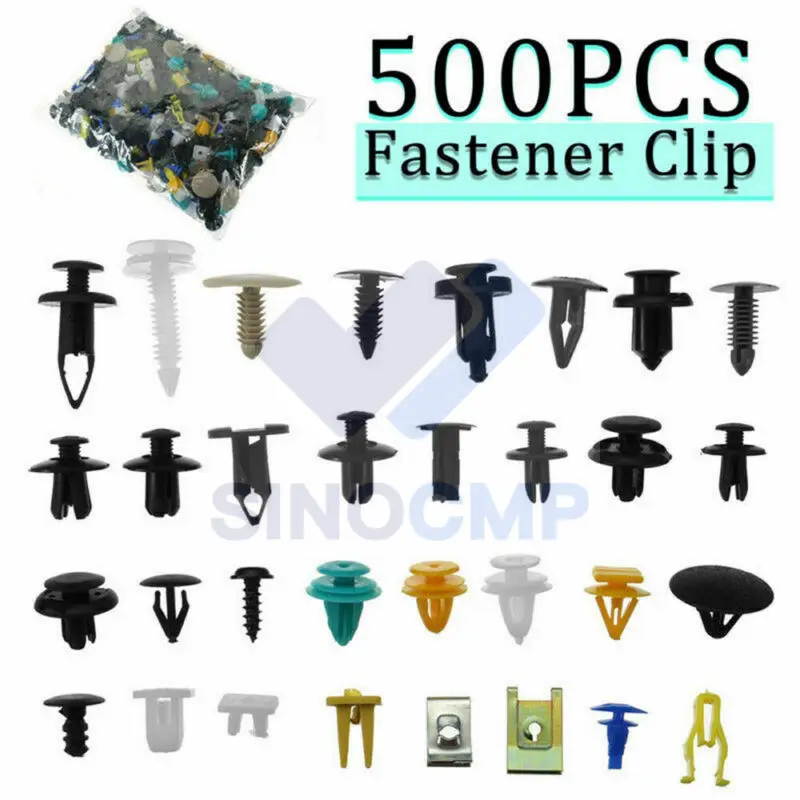 

500pcs 30kinds High Quality Plastic Car Body Door Push Pin Rivet Fasteners Trim Moulding Clips Screw Driver for Trains Truck Use