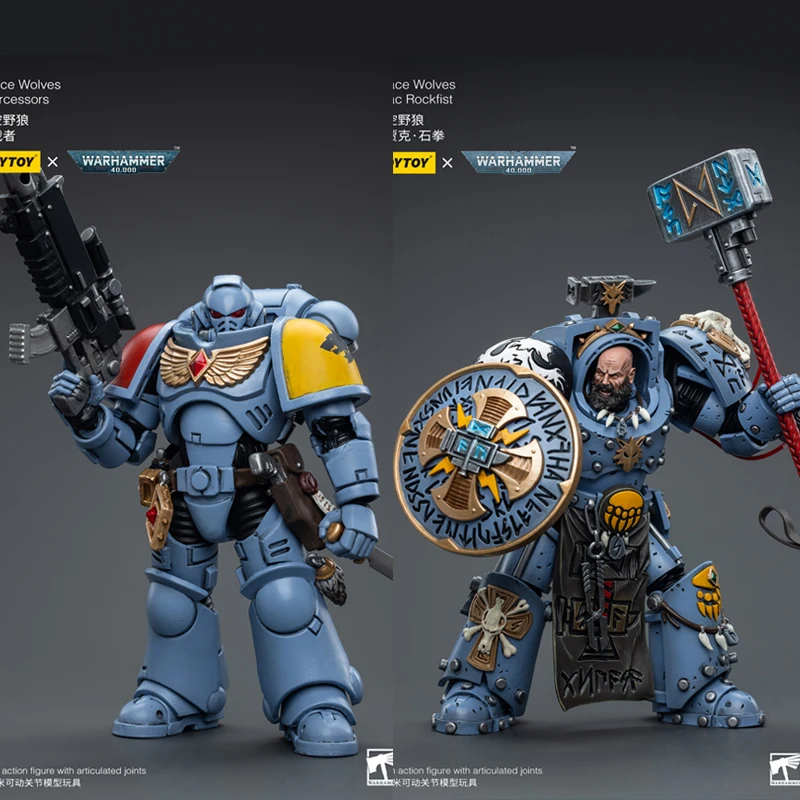 

JOYTOY 40K 1/18 Action Figure Space Wolves Intercessors Arjac Rockfist Military Soldier Figurine Anime Toy Collection