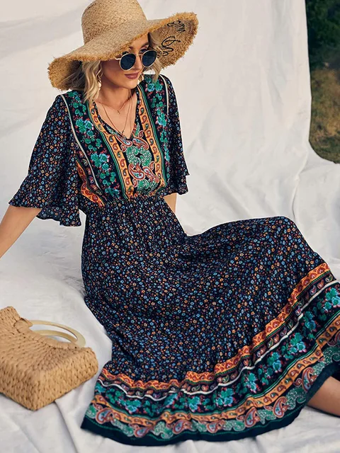 Hippie mexicaanse boho 2019 lange maxi strand zomer broek kleding boho broek  fashion chic strand broek AA3533 EEN - AliExpress