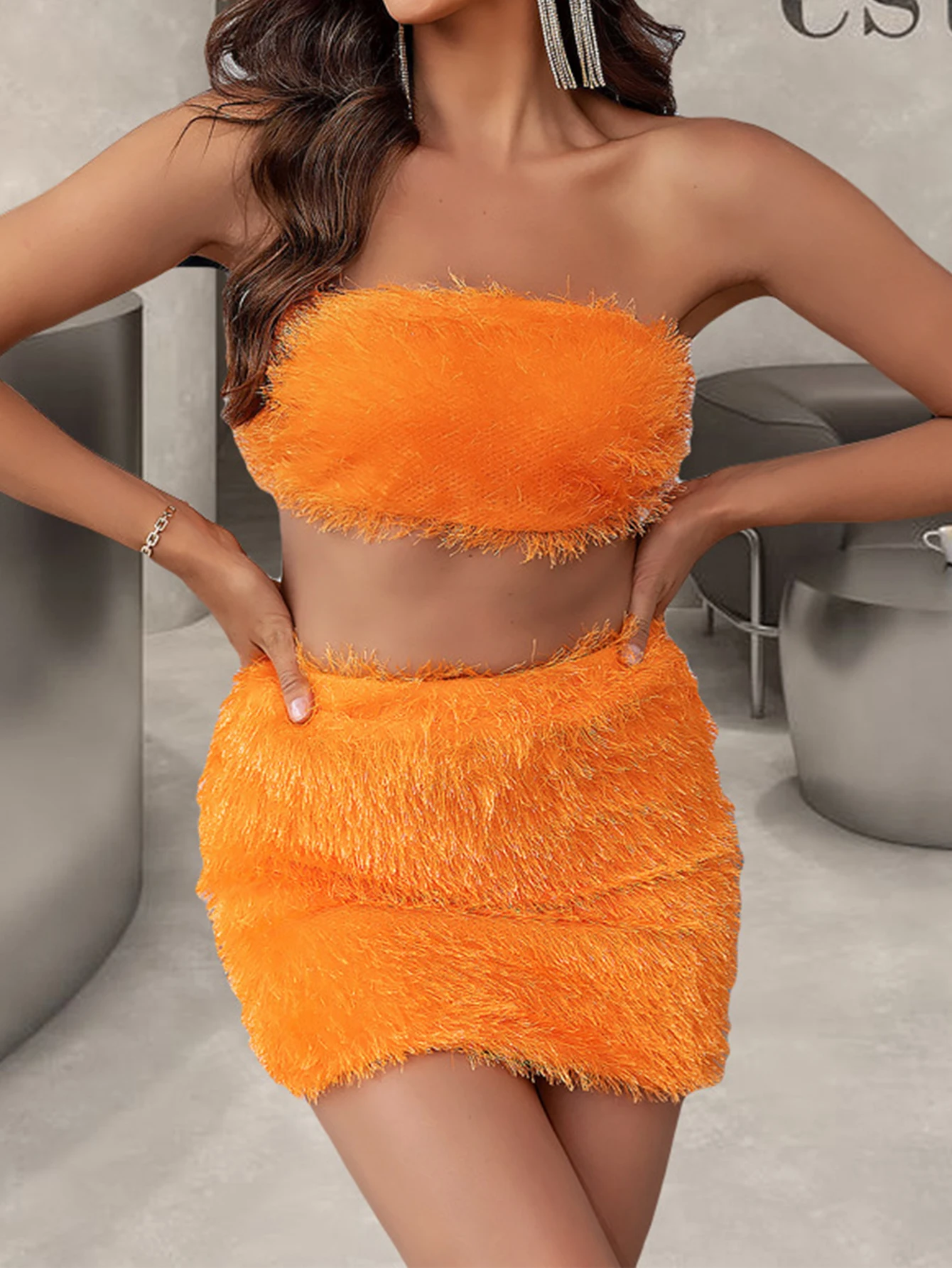 

Sexy backless Fluffy mini summer dress women bodycon mini club birthday party Dress sets elegant short evening dresses vestidos