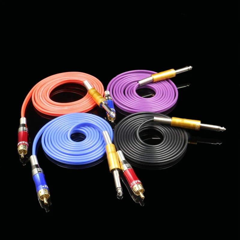 1PC Silicone RCA Tattoo Clip Cord 4 Colors Clip Cable for Tattoo Power Supply Machine Gun