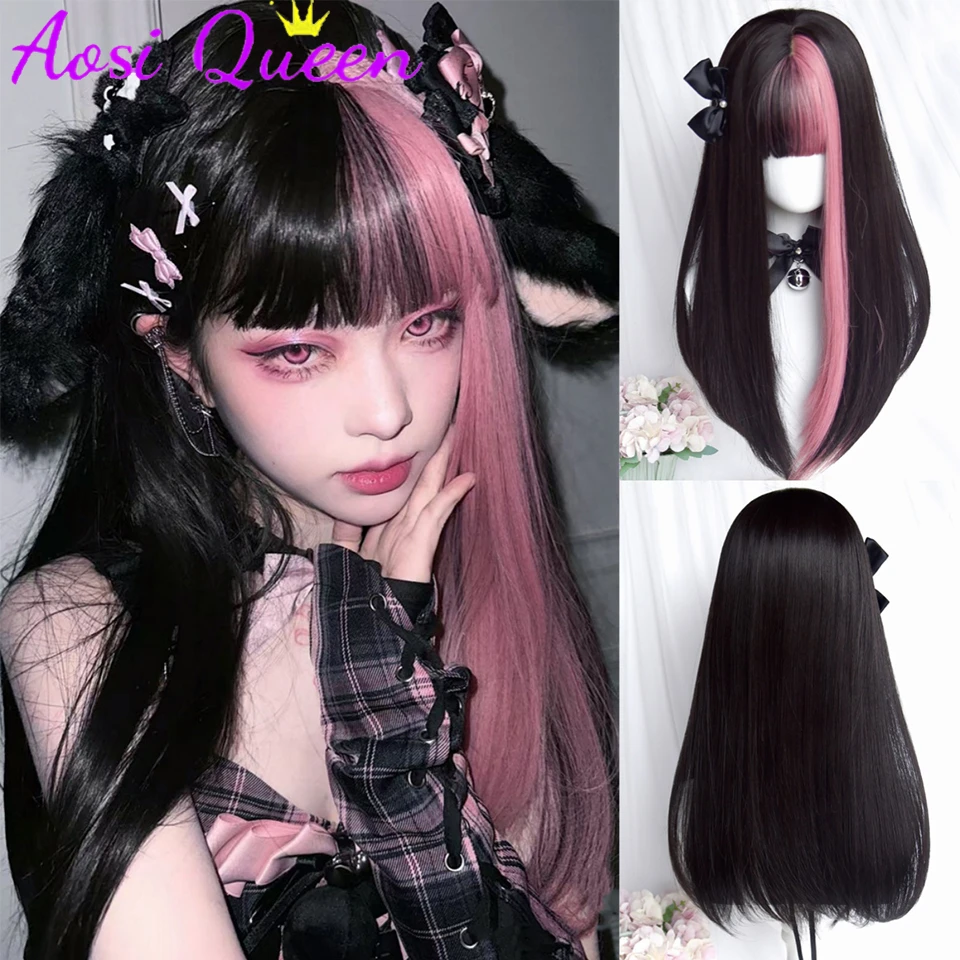 New cosplay hot pink Lolita long 28\