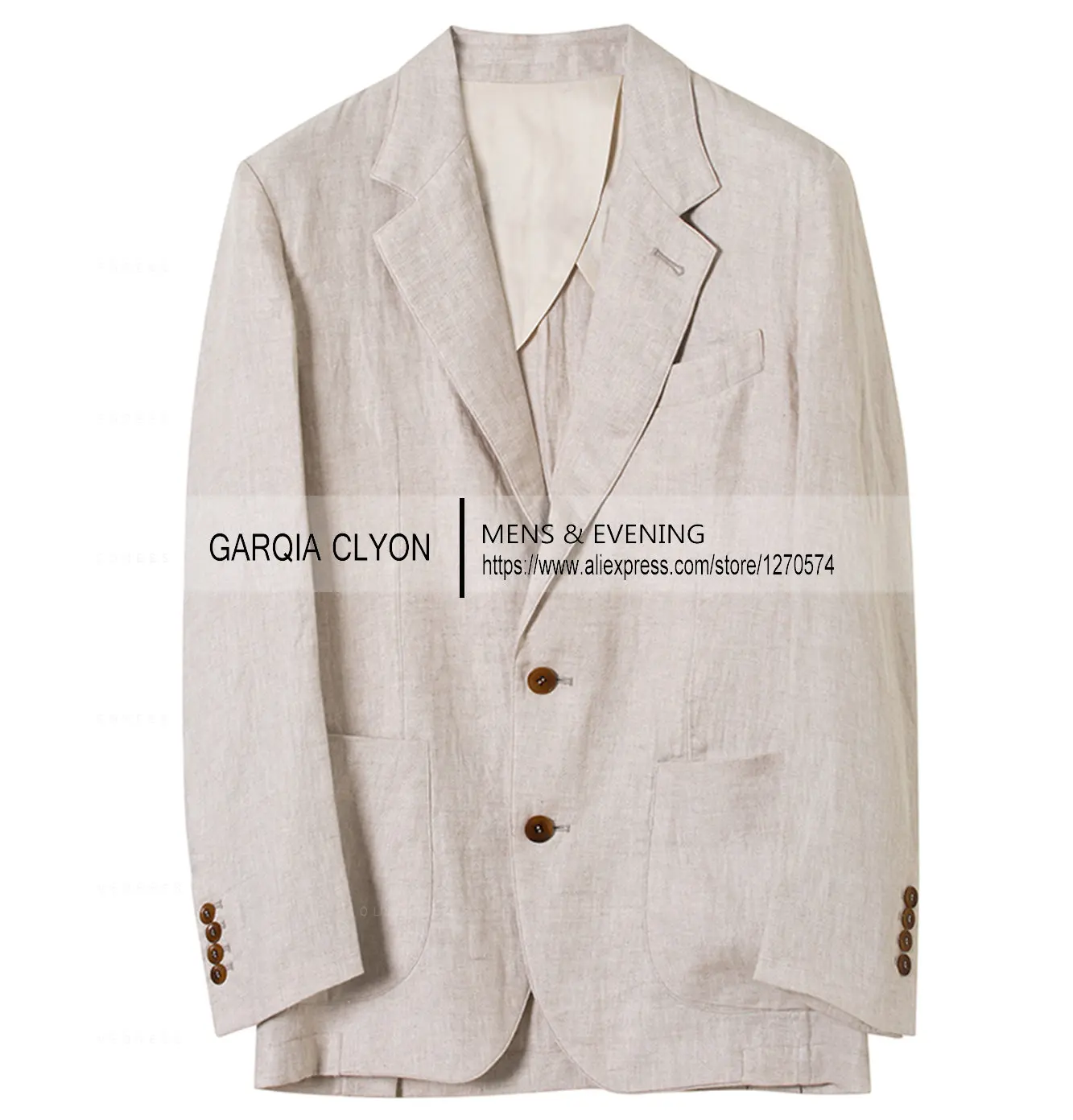 New Casual Men's Suit Jacket Summer Spring Blazer One Bottom Breathable Cotton Linen Coat 2 Pieces( Jacket+Pants )