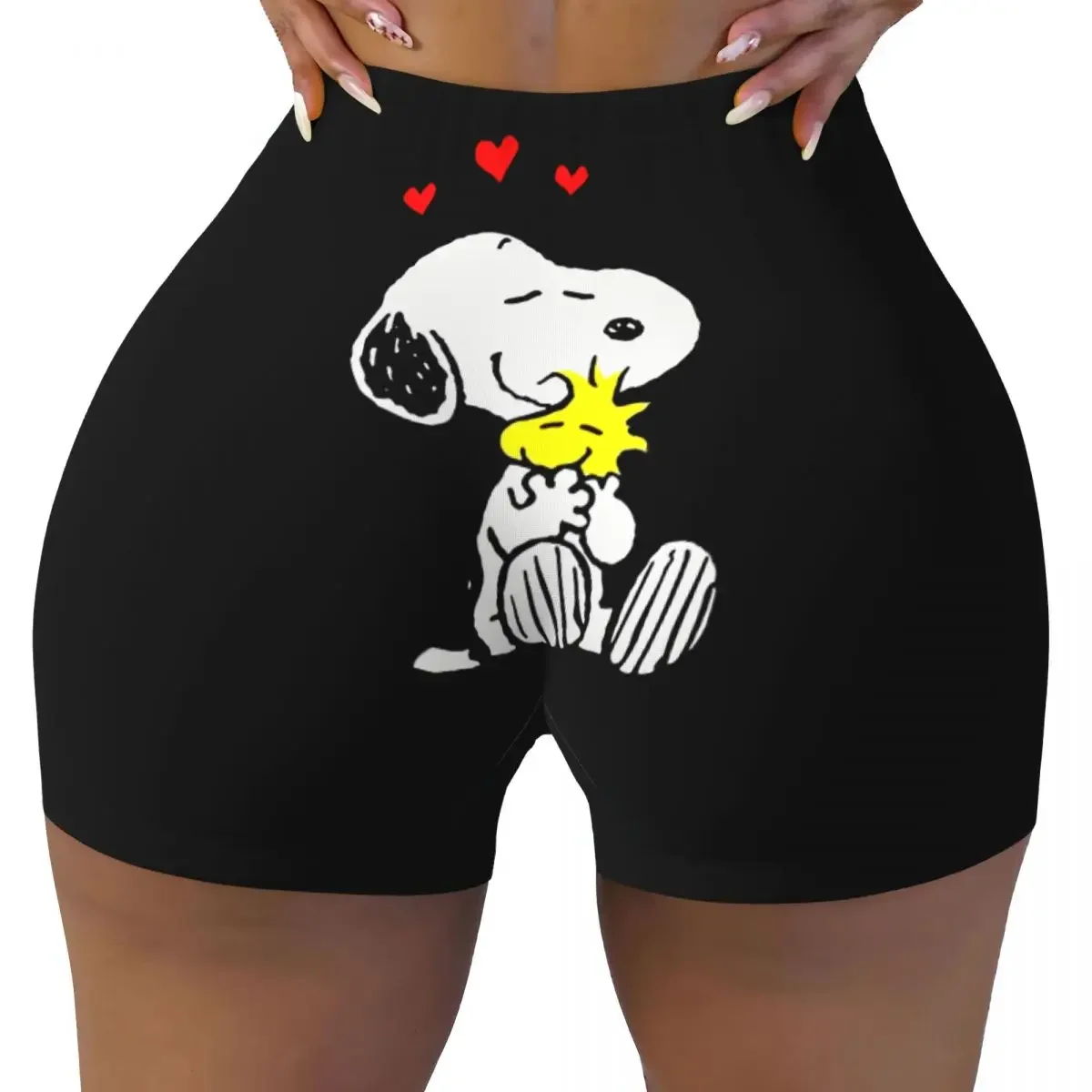 thumbnail image 1 of Pantalones cortos de ciclismo para entrenamiento de voleibol con paisaje de Van Gogh personalizado de Snoopy y Charlie Brown Pantalones cortos de yoga para gimnasio de Peanuts para mujer, 1 of 5