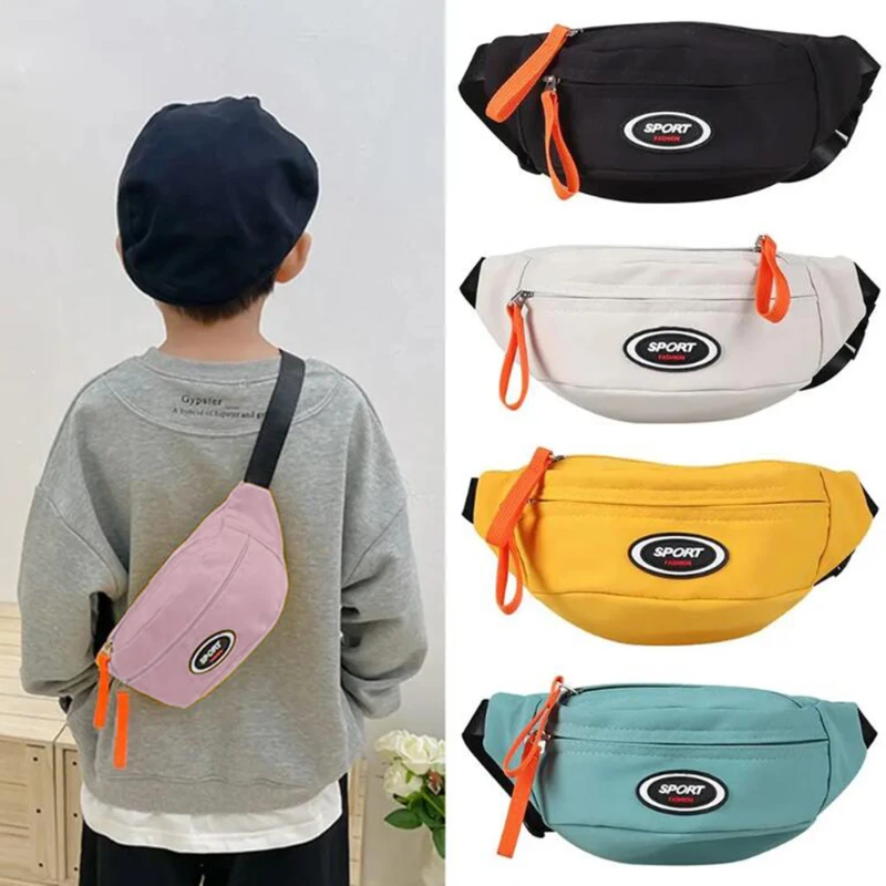 Fashion Cute Children's Chest Bag One Shoulder Crossbody Fanny Pack Canvas Diagonal Bag Girl Boy Zipper Coin Purse,crossbody bags,chest bags,waist packs