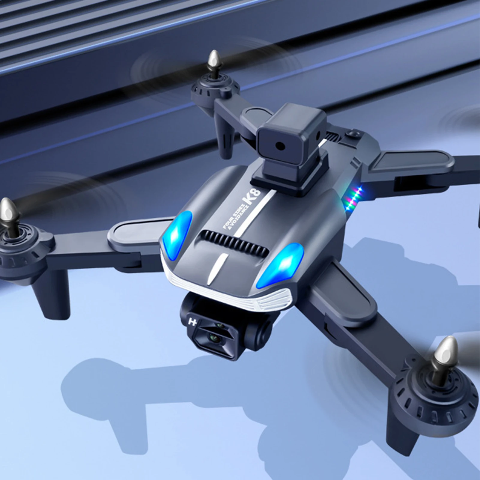 Foldable Drone 4K HD Dual Camera 50x Zoom WiFi Intelligent Obstacle Avoidance RC Quadcopter with LED Light for Adults Kids