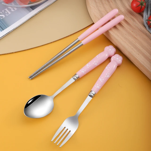 Portable Utensils Travel Camping Cutlery Set Fork Spoon Chopsticks with  case