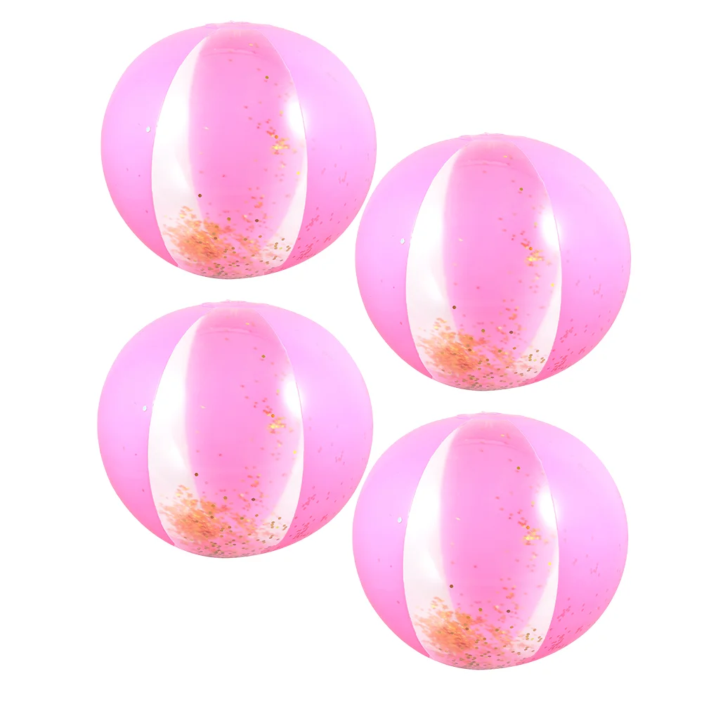 

4 Pcs Inflatable Beach Ball Sports Balls Playground Toys Bulk for Kids Pvc Kick Patting Home