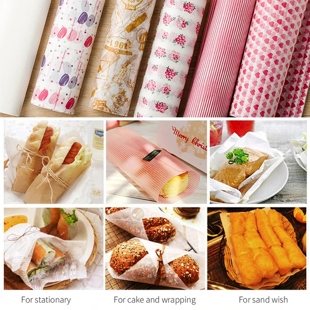 1 Roll 50X Wax Paper Grease Food Wrapping Paper For Bread Sandwich Oilpaper  Baking