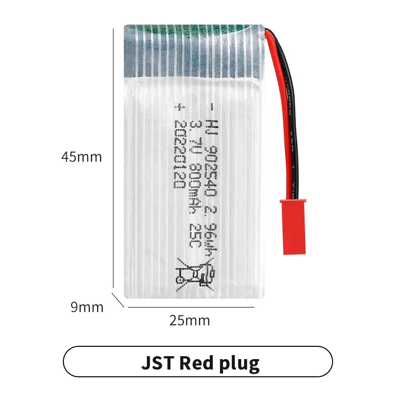 Batterie Drone 3.7V 800mAh Lipo XH2.54/JST/SM Plug