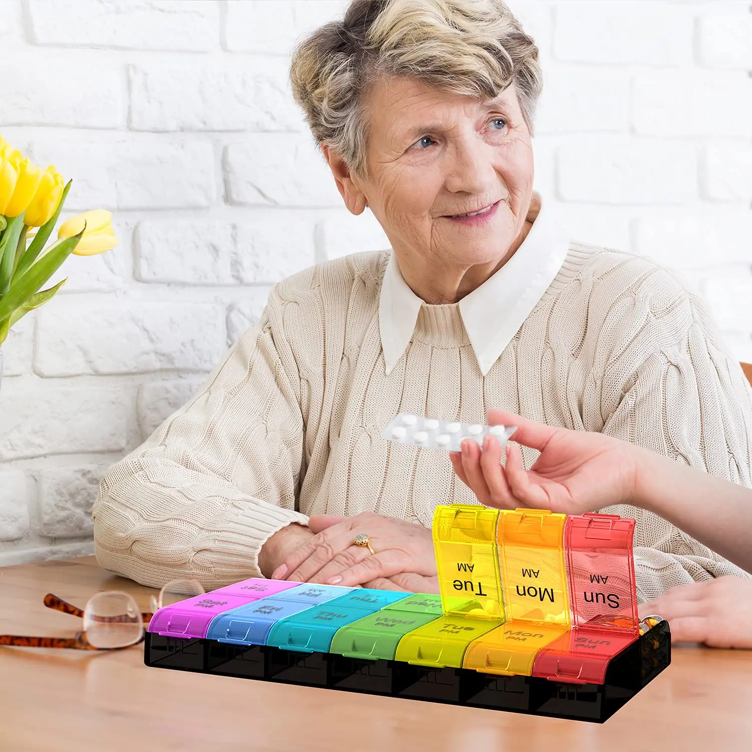 Extra Large Weekly AM/PM Pill Organizer for Daily Medication Management