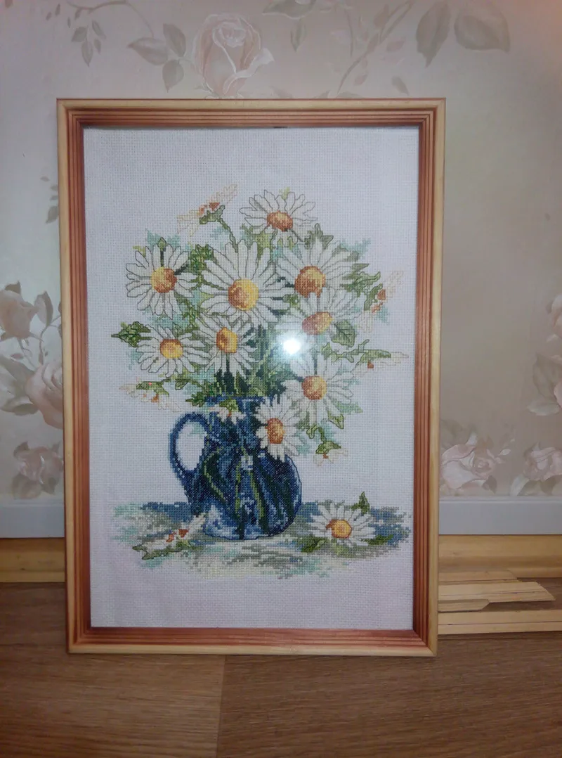 Daisy Vase Flower Chinses Embroidery Cross Stitch Kits Pattern Home Decor Counted Cross-stitch Not Print Canvas DIY Painting Set