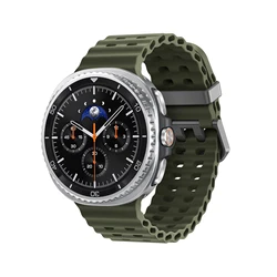 Ocean Silicone Sport Strap for Galaxy Watch - Adjustable Wristband Bracelet (Army green)