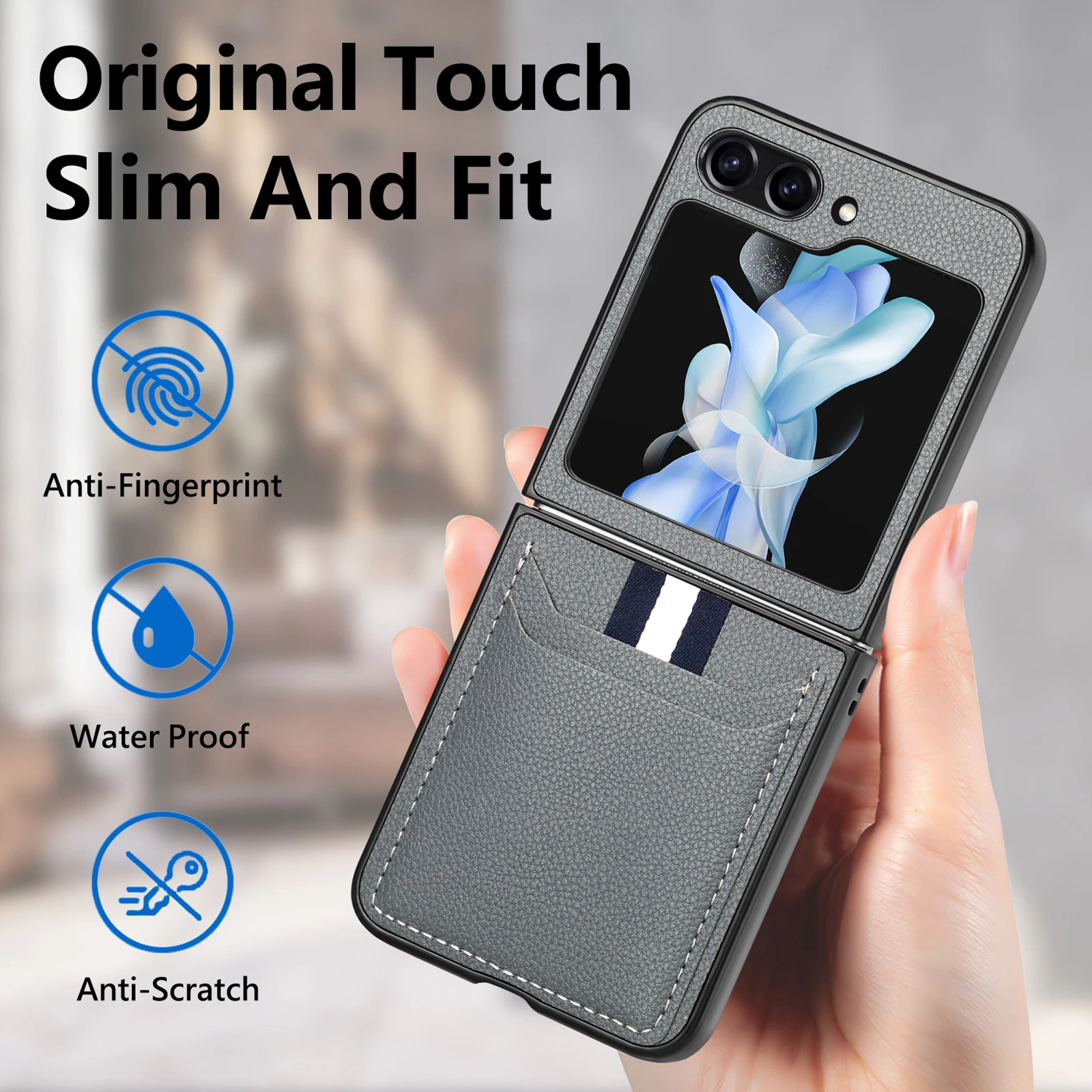 Lederhülle für Samsung Galaxy Z Flip 8 7 6 5 Flip8 Flip7 FE Flip6 Flip4 Flip3 Flip5 Flip 4 3 5G Komfortable Schutzhülle mit Kartenfach