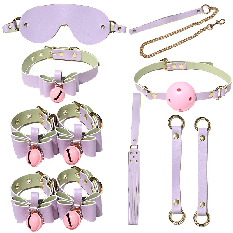 SMBell Bow Eight-Piece Set Pink Red Sexy Suit Adult Role Play