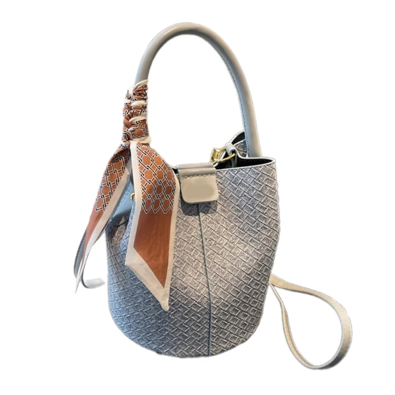 Women Bucket Bag Korean Shoulder Bag Simple Crossbody Bag for Travel Daily E74B