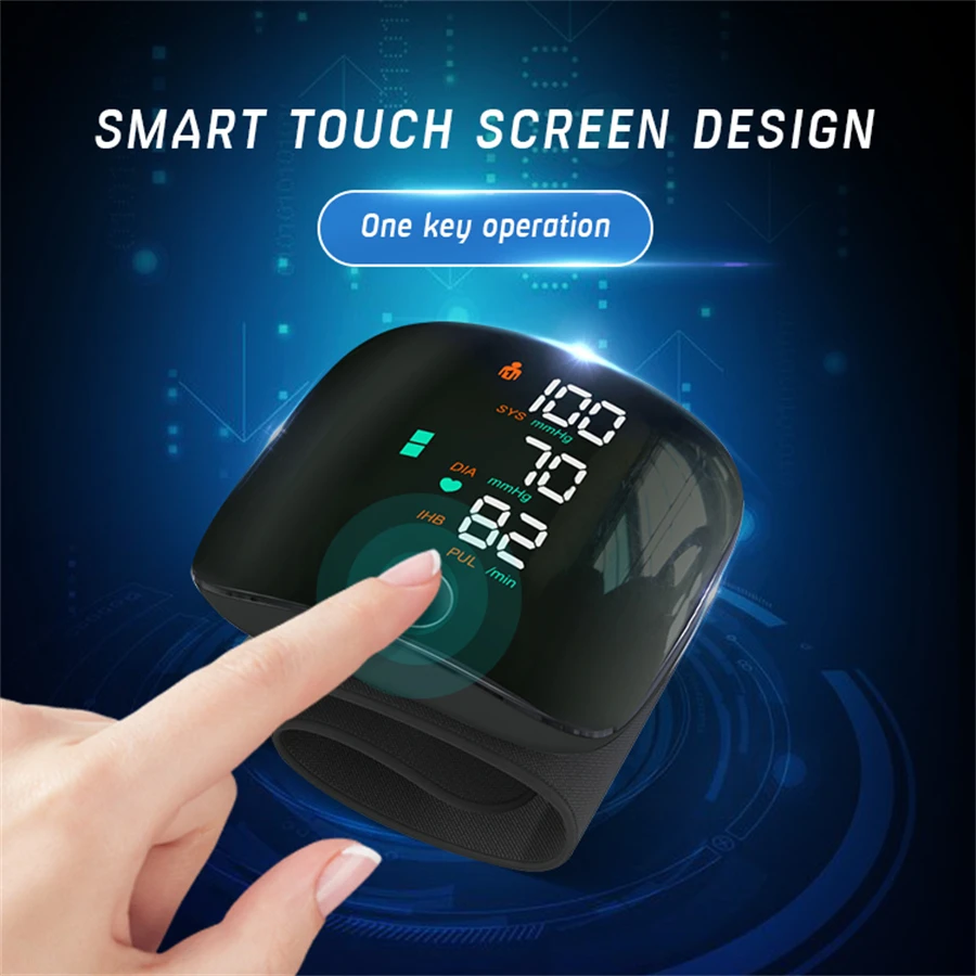 LED Screen Wrist Blood Pressure Monitor English Voice Broadcast Rechargeable Blood Pressure Measuring Device Sphygmomanometer blood pressure monitor blood pressure meter