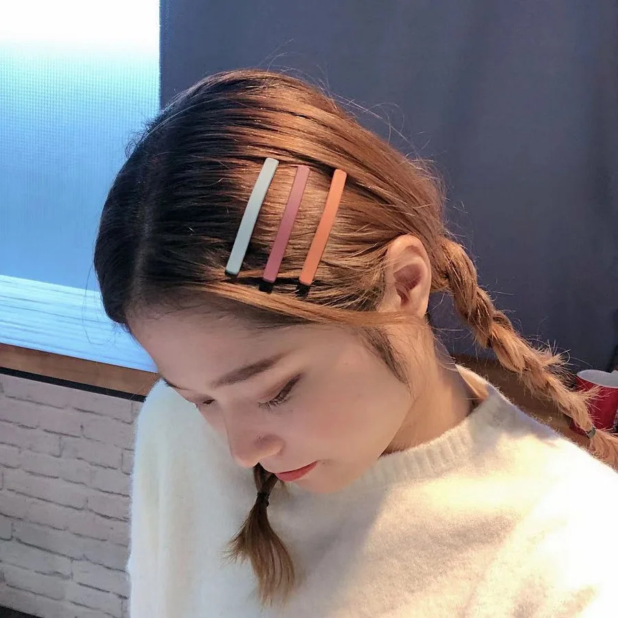 Description Picture 5 of item10Pcs/set Solid Colors Hair Clips Fashion BB Clips Edge Hairpins Women Hair Accessories