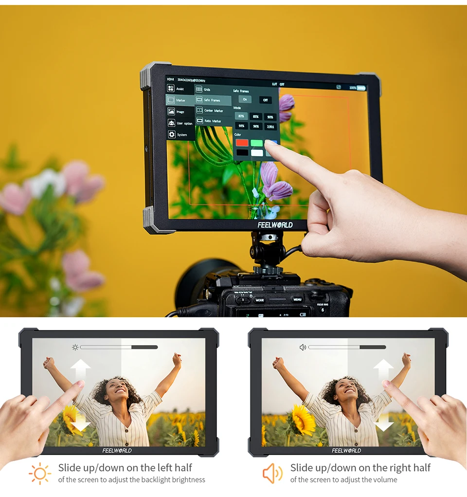 T10 10" Full HD Field Monitor 1920*1200 500Nit Brightness 1500:1 Contrast DSLR C