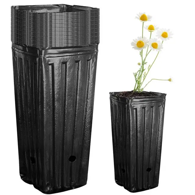 20 Darabos Magas Fa Edények, Műanyag Mély Óvodai Treepótok, Palánták Virágüzem Edények Beltéri Kültéri Kerti Növényekhez