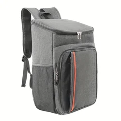 Double Shoulder Insulated Outdoor Backpack - Large Capacity, Durable, and Waterproof for Picnics, Camping, and Sports (Grey)