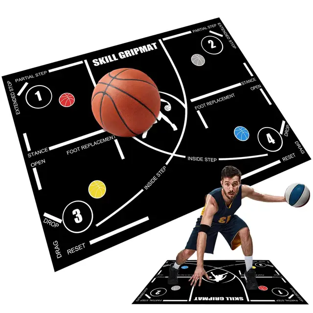 Basketball Footstep Training Mat 120x80cm Portable Regular Training System Non-Slip Mat Training Aid Silent Equipment for adults 3