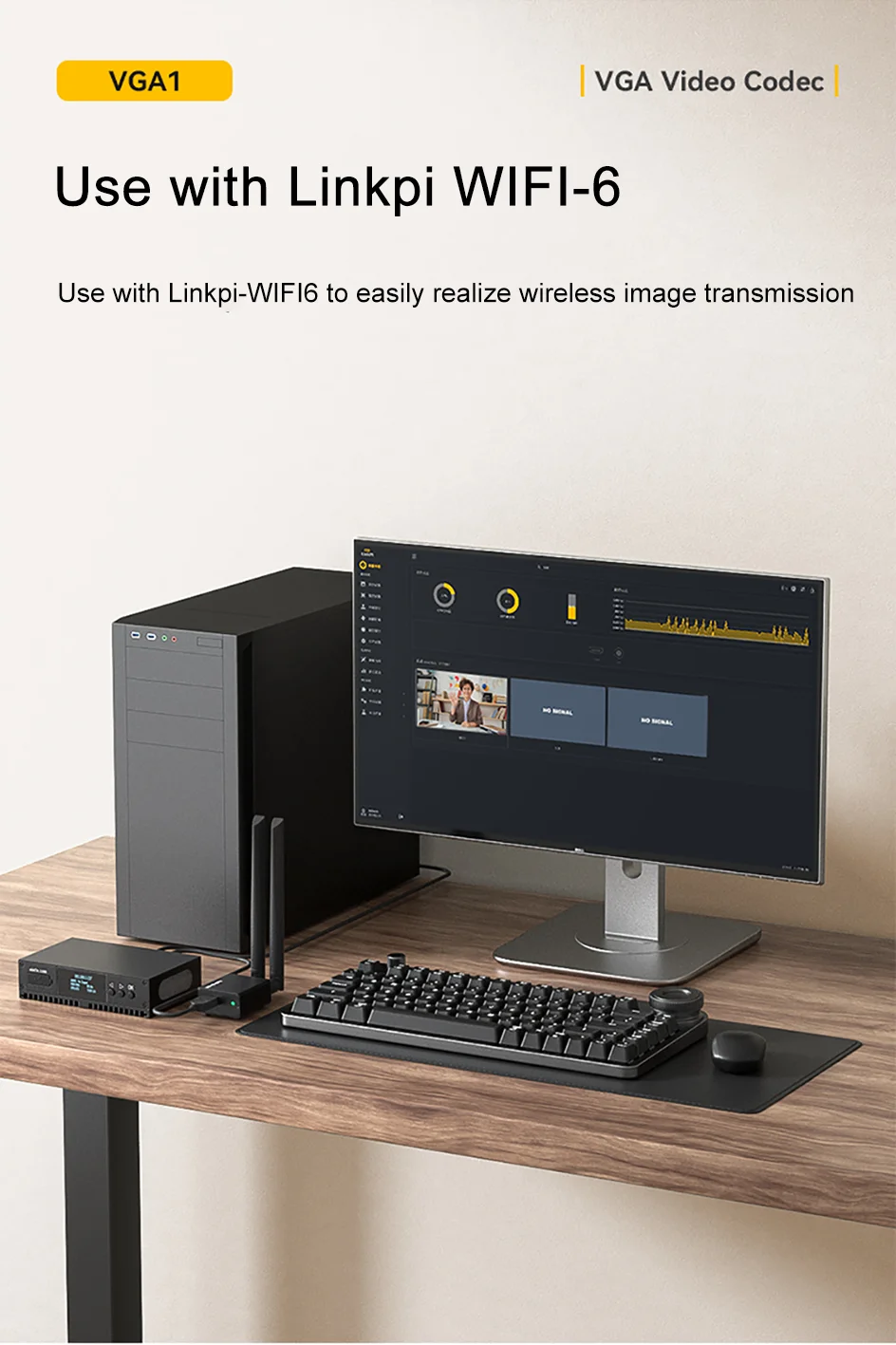 LinkPi 1-channel VGA Capture Decoder VGA1 HD Encoder H265 Multi-platform Live Bo