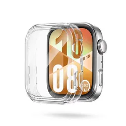 Premium Full Cover TPU Screen Protector Case - Protective Bumper Shell for Smartwatch Accessories (Transparent)