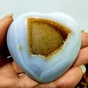 Natural Stone Crystal Agate Cluster Geode Heart Crystal Yoga Exercise Energy Healing Feng Shui Crystal Room Decor 1