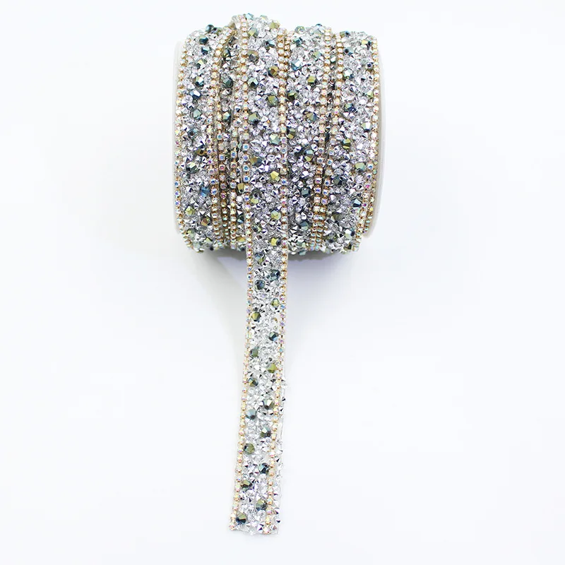 

2 ярда 15 мм термоплавкий клей заостренные Кристаллы Стразы бисер Лента отделка Кружева для шитья свадебное платье сумка Кепка обувь рукодел...