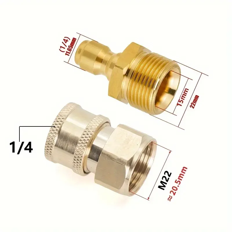 Brass Pressure Washer Quick-Connect Adapter Set - 5000 PSI