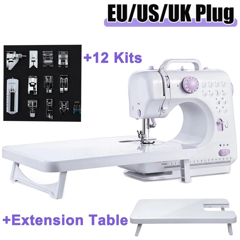 Portable Sewing Machine Mini Electric Household Crafting Mending Overlock  12 Stitches with Presser Foot Pedal - AliExpress