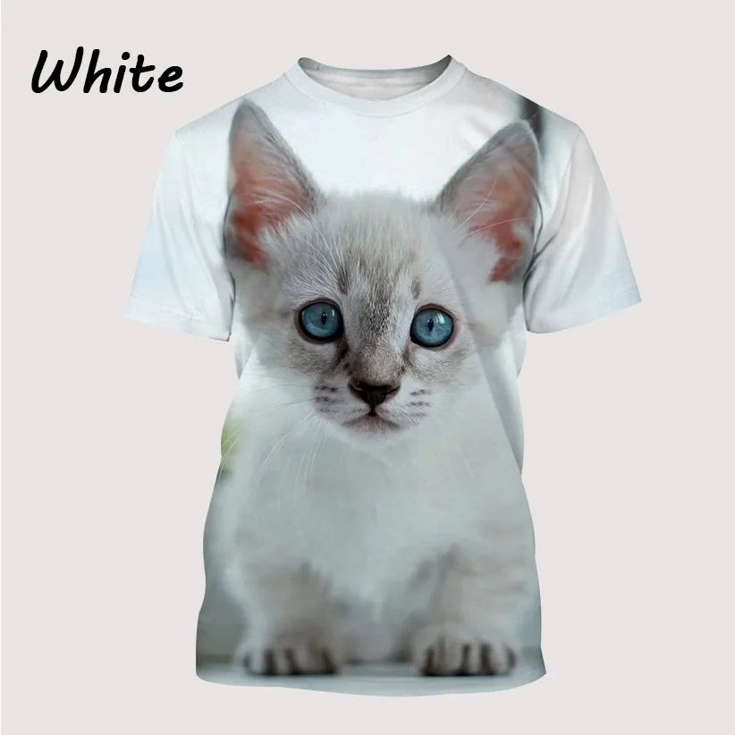

Men's T-shirt New Product Cat 3D Printed T-Shirt Short Sleeved T-Shirt Casual Unisex Breathable Soft and Comfortable T-shirt