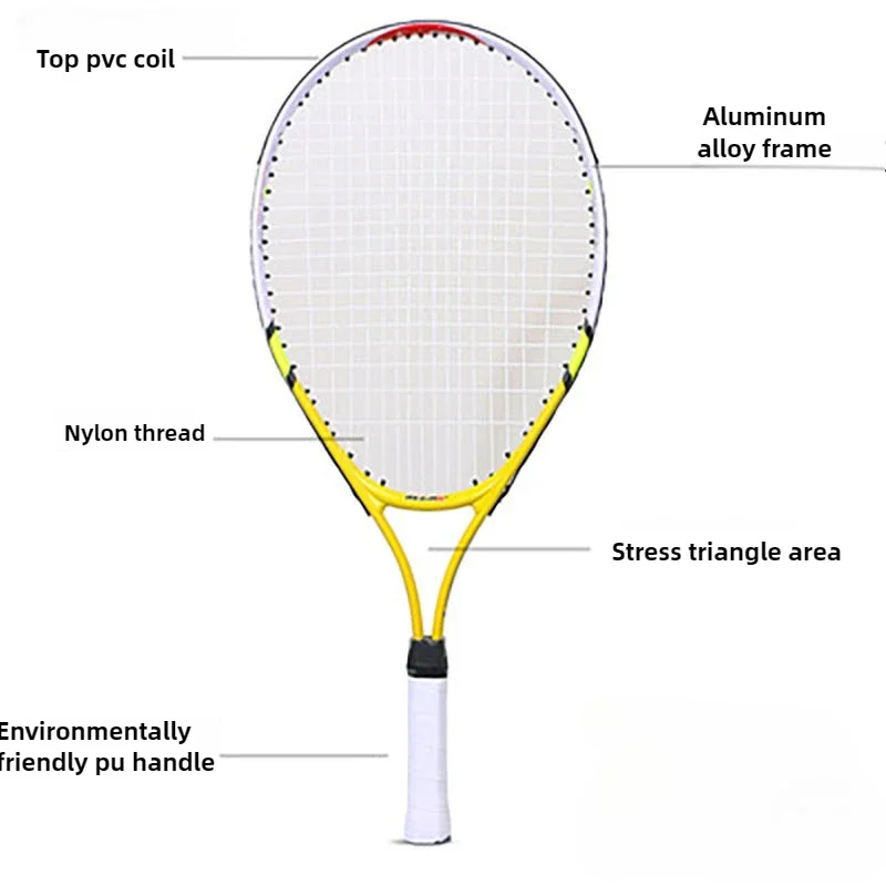 23 Inch Aluminum Alloy Tennis Racket for Teenagers Children's Training 1pcs