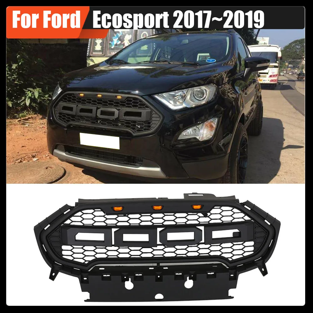 

Fit For Ford Ecosport 2017~2019 Auto ABS Mask Grill Modified Front Upper Bumper Cover Grills Racing Grille Cover Exterior