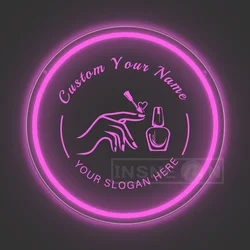 Personalized Pink LED Neon Sign with USB and Switch Control for Nail Salon and Home Décor (Hot Pink)